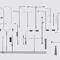Various Outdoor Lights Including Street Lamps Garden Fixtures And Different Pole Designs