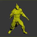 Blue And Yellow Superhero Character With Lightning Symbol Helmet Standing Pose Fictional Creature