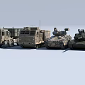 Tracked Military Tanks and Armored Trucks in Military Vehicle Lineup