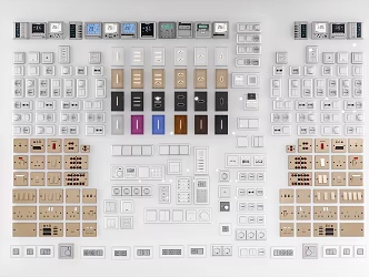 Modern Switch Socket Combination Switch Panel Air Conditioning Control Panel Hotel Plug-in Card Panel Power Interface Panel 3d model