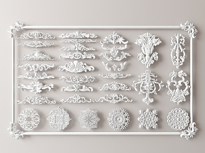 European-style carved 3d model