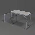 Portable Folding Table With Suitcase Style Storage Design And Lightweight Frame 3d model
