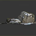 Rocky Terrain 3D Model With Mossy Surface Snowy Patches And Natural Textures