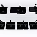 Black Kitchen Sink Various Designs With Faucet For Modern Kitchen Use 3d model