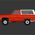 Pink Vintage Pickup Truck With White Roof On Reflective Surface
