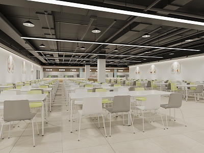 Modern Court Canteen 3d model