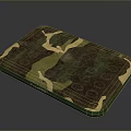 Cabin Camouflage Outdoor Mat With Green Brown Beige Pattern For Camping Use