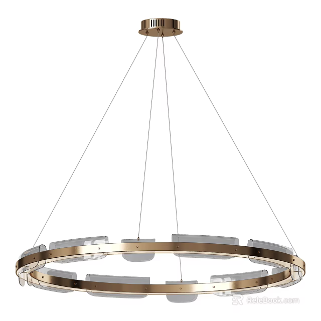 Modern Circular Metallic Chandelier Hanging Design For Interior Lighting Decor 3d model