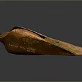 Ancient Rusted Copper Artifact With Irregular Shape And Grooved Surface 3d model