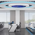 Modern Monitoring Room Monitoring and Command Room 3d model