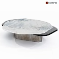 Modern Functional Table With Unique Textured Tabletop Black Edges And Brown Sleek Base 3d model