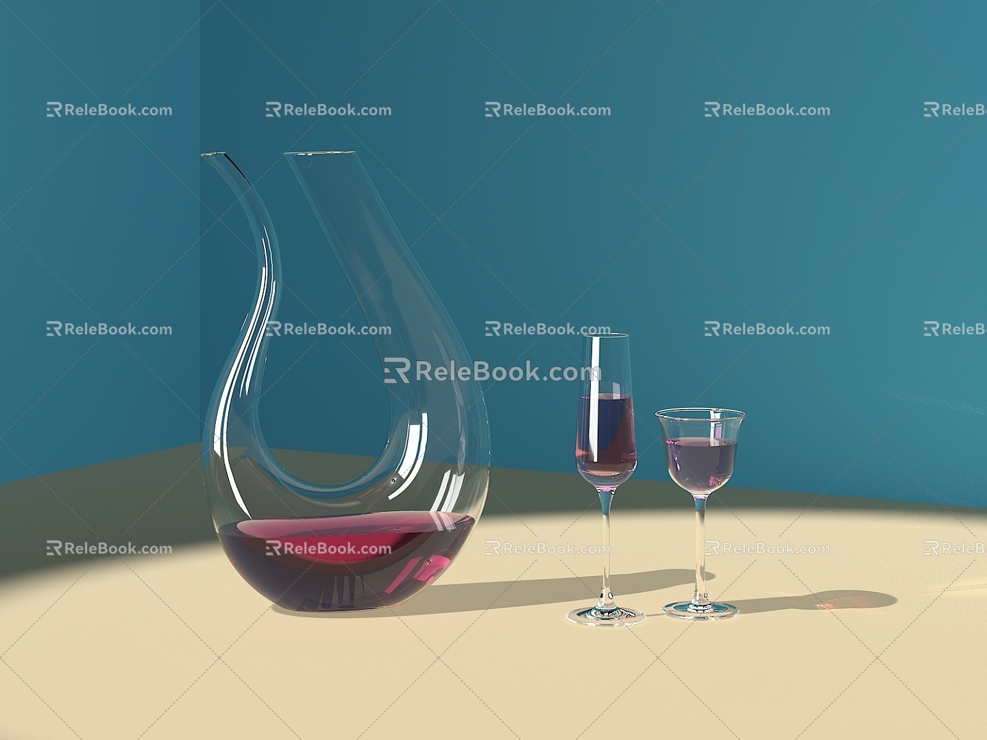 Wine Wine Wine Cocktail Glass Wine Bottle 3d model