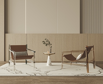 Modern leisure table and chair combination leisure chair 3d model