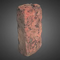 Natural Stone Block With Rough Surface Texture And Red Brown Natural Material 3d model