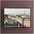 Paris Cityscape Landscape Painting With Eiffel Tower And Historic Building Rooftops