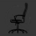 Gray Striped Upholstered Office Chair with Ergonomic Armrests Swivel Base and Wheels