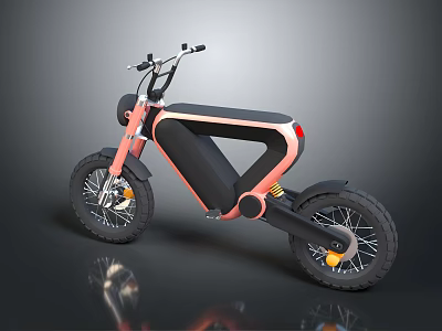 Modern Pink And Black Motorcycle With Sleek Design And Large Wheels 3d model