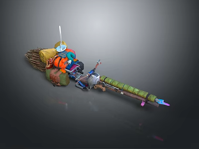 Artistic Colorful Decorative Light With Mixed Material Tassels Vibrant Details And Unique Design 3d model