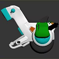 Cartoon Style Kids Motorcycle Design With White Body Green Accents And Black Seat