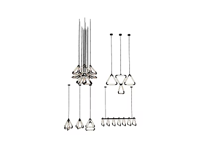 Various Modern Chandelier Designs With Hanging Pendant Lights And Decorative Styles 3d model