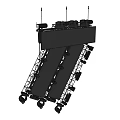 Stage Lighting Truss System With Multiple Fixtures And Black Metal Frame 3d model