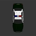 Green And White Sheriff Police Car With Red Blue Emergency Lights