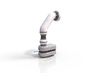 Mechanical Equipment With Curved Metal Pipe And Sturdy Base Structure 3d model