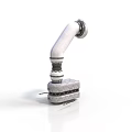 Mechanical Equipment With Curved Metal Pipe And Sturdy Base Structure