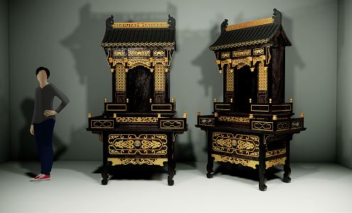 Chinese-style Buddhist Cabinet Shrine Furniture Shrine 3d model