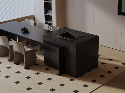 Modern table combination 3d model