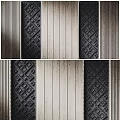 Decorative Wall Panels with Various Textured Patterns Wooden Texture Light and Dark Designs 3d model