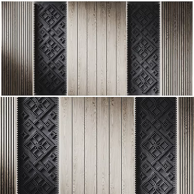 Decorative Wall Panels with Various Textured Patterns Wooden Texture Light and Dark Designs 3d model