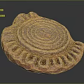 Handcrafted Ceramic Vessel Featuring Spiral Pattern Scalloped Edge And Rustic Red Brown Surface 3d model