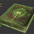 Ornate Magical Book With Red And Gold Cover Central Star Badge And Intricate Patterns