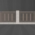 Modern Feature Wall With Vertical Slats And Central White Separating Pillar 3d model