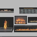 Modern Fireplace Designs With Realistic Flame Effects And Glass And Stone Elements 3d model