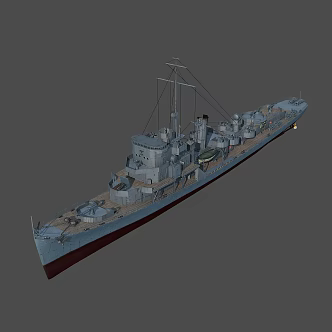 Modern destroyer escort destroyer 3d model