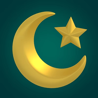 Modern Moon Star Metal Decoration Cartoon Decoration 3d model