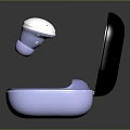 Modern Computer Accessories Wireless Earbuds With Blue Charging Case Design 3d model