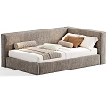 Children's Bed With Upholstered Headboard Multiple Color Options Soft Pillows And Cozy Blanket