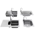 Stainless Steel Kitchen Sinks With Different Styles Single Double Bowl And Faucet Drainer