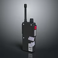 Tactical Weapon Communication Device With Black Handheld Design Antenna And Red Button 3d model