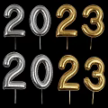 Metallic Gold And Silver 2023 Number Balloons For Festive Decorations
