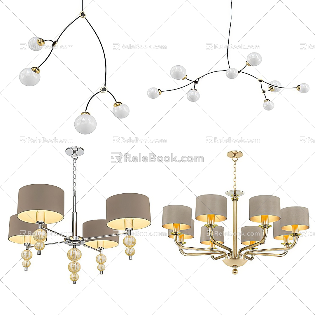 Modern chandelier combination 3d model