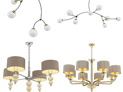 Modern chandelier combination 3d model