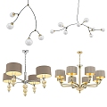 Modern chandelier combination 3d model