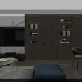 Modern Living Dining Room Interior With Gray Sofa Coffee Table Dining Set And Storage Cabinets
