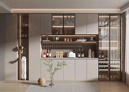 Modern Wine Cabinet 3d model