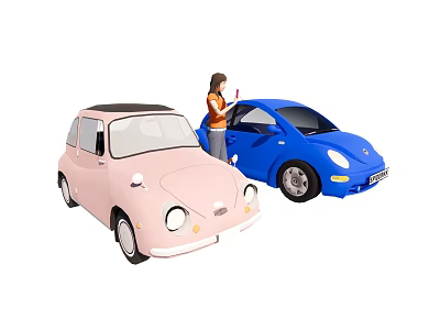 Hyundai Car Selection Beetle Car Pink 3d model Hyundai Car Selection Beetle Car Pink 3d model