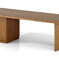 Modern Wooden Table With Woven Legs And Rectangular Solid Wood Top 3d model